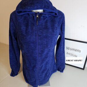Bluish Indigo Hoodie Zip-Up Sweater with pockets!! Chenille type feel
